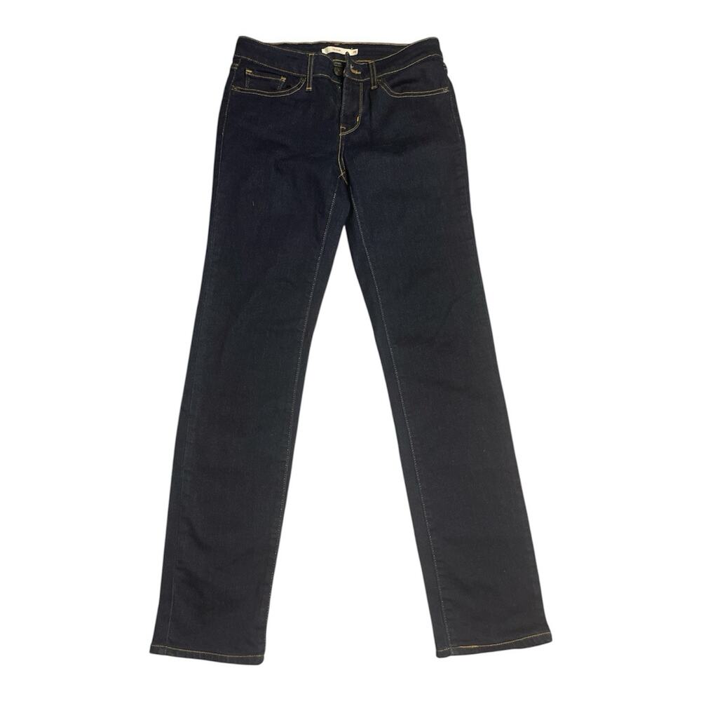 Levi's 712 women's jeans slim W28 L32 dark blue stretch denim LEVH747